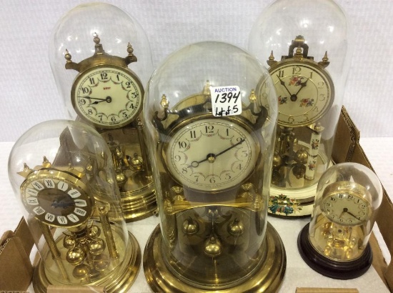 Lot of 5 Various Anniversary Clocks