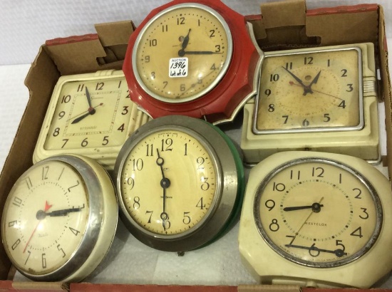 Lot of 6 Various Kitchen Clocks