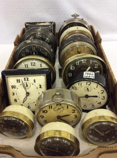 Lot of 14 Various Westclox Alarm Clocks