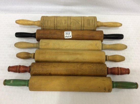 Lot of 6 Sm. Vintage Wood Rolling Pins (1)