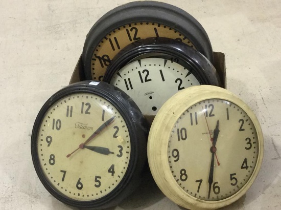 Group of 4 wall Hanging Clocks Including
