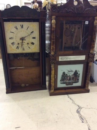 Lot of 2 Lg. Weighted Clocks (Needs Parts & Not in