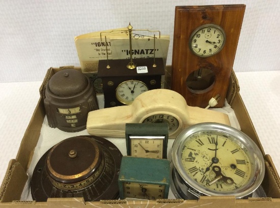 Box of Various Clocks Including US Shipping