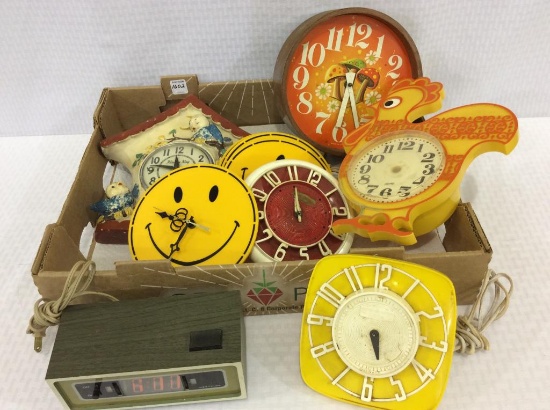 Box of Various Electric & Battery Operated Clocks
