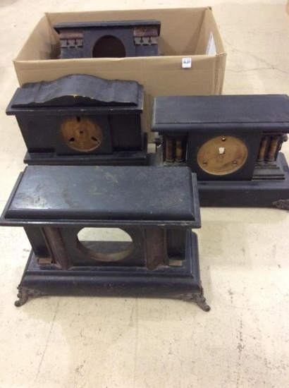 Box of Mantle Clock Cases Only