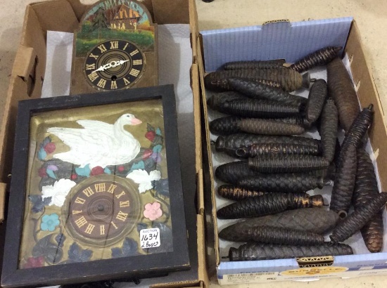 2 Boxes Including Parts Only Cuckoo Clocks
