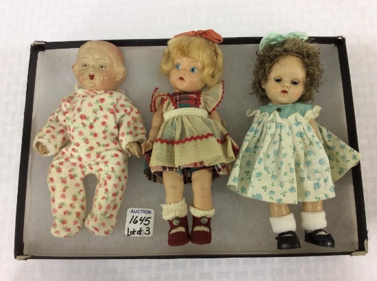 Lot of 3 Sm. Vintage Dolls Including Vogue