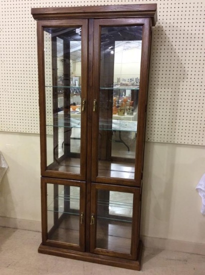 Glass Door Lighted Curio Cabinet
