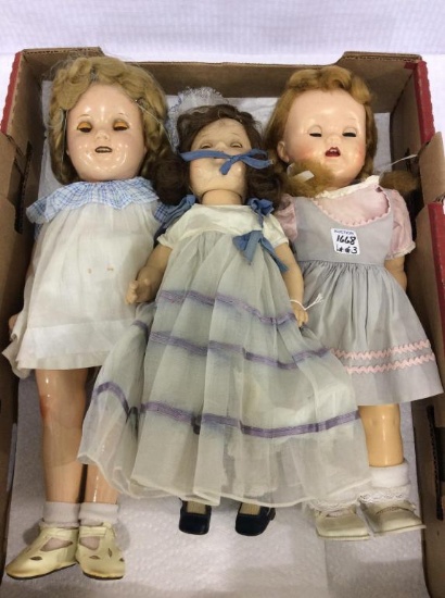 Lot of 3 Various Composition Dolls