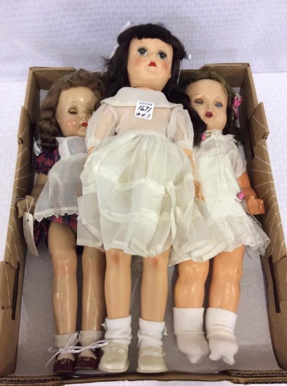 Lot of 3 Various Vintage Dolls Most Ideal