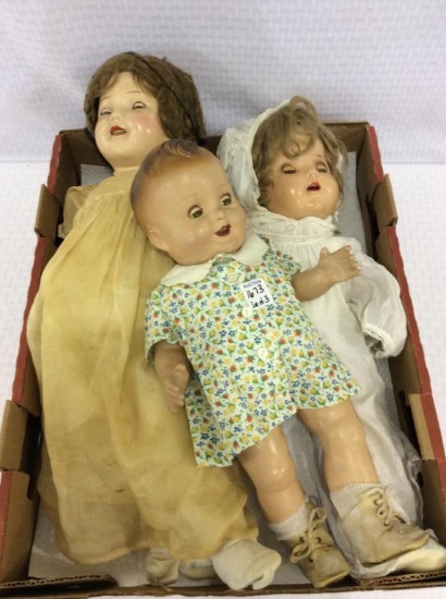 Lot of 3 Composition Dolls 17-22 inches long