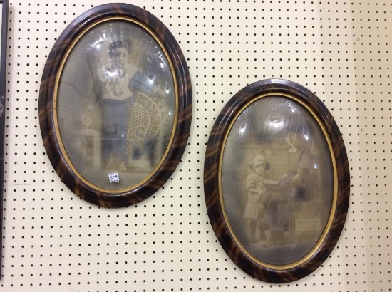 Lot of 2 Antique Oval Picture Frames w/