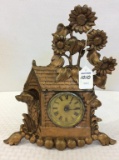 Ornamental Metal Copper Wind Up Clock w/ Dog