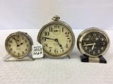 Lot of 3 Westclox Alarm Clocks Including