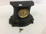 Iron Keywind Clock w/ Inside Paper Label-Bradley &