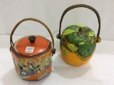 Lot of 2 Covered Biscuit Jars Including Japan