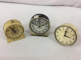 Lot of 3 Various Alarm Clocks In Working Order