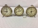 Lot of 3 Westclox Baby Ben Alarm Clocks-