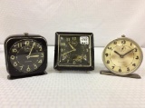 Lot of 3 Westclox Alarm Clocks-In Working Order