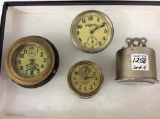 Lot of 4 Various Sm. Clocks Including