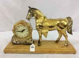 Electric United Horse Design Clock in Working