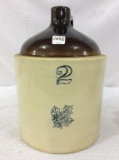 2 Gal. Stoneware Jug Front Marked Western