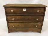 Child's Primitive Three Drawer Doll Dresser