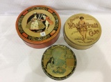 Lot of 3 Fruit Cake Round Tins Including