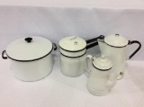 Lot of 4 Black & White Porcelainware Pieces