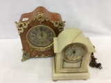 Lot of 2 Clocks-Marble Electric Clock &