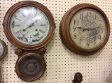 Lot of 2 Wall Hanging Keywind Clocks