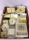 Lot of 12 Various Alarm Clocks Including Apollo,