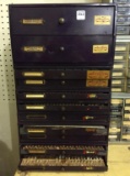 11 Drawer Metal Cabinet Filled w/ Watch & Clock