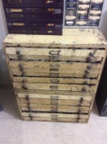 2 Stack 16 Drawer Metal Cabinet Filled w/