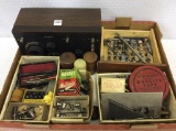 Box of Various Tools and Parts, Crosley Receiver