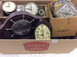 Lg. Box of Parts Only Clocks & Various Clock