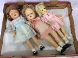 Lot of 3 Various Composition Dolls