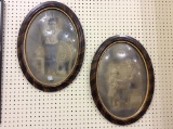 Lot of 2 Antique Oval Picture Frames w/