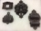 Lot of 4 Various Wall Hanging Cast Iron