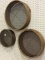 Lot of 3 Primitive Round Wood Sifters
