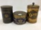 Lot of 3 Coffee Tins Including
