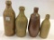 Lot of 4 Various Stoneware Bottles Including