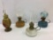 Lot of 4 Miniature Kerosene Lamps