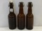 Lot of 3 Old Brown Beer Bottles w/ Stoppers