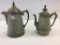 Lot of 2 Grey Granite Coffee Pots-One Marked