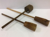 Lot of 3 Primitive Wood Dashers