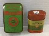 Lot of 2 Tin First Aid Kits-Boy Scouts of America