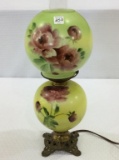 Electric Floral Paint Dbl Globe Lamp