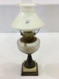 Metal Base Glass Kerosene Lamp w/