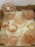 Group of Various Pink Depression Glassware
